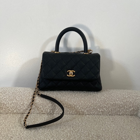 🚫SOLD🚫 Chanel Caviar Quilted Mini Coco Handle Flap Black - Picture 2 of 15